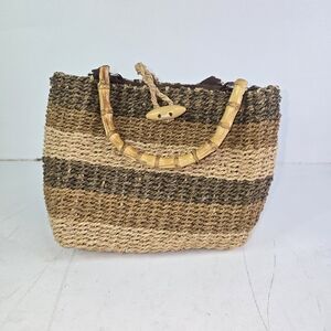 Faded Glory 90s Vintage Brown and Tan Tote Bag